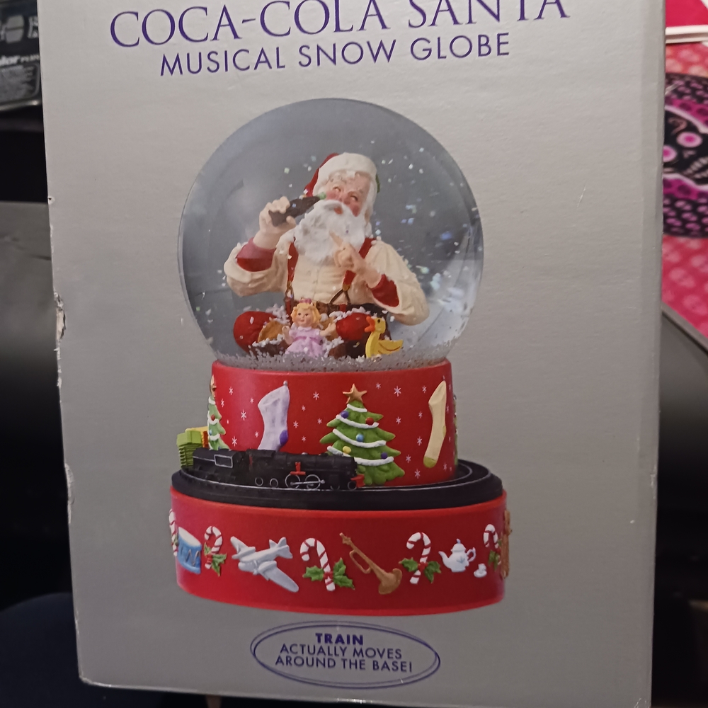 Coca Cola Red Musical Snow Globe with Santa